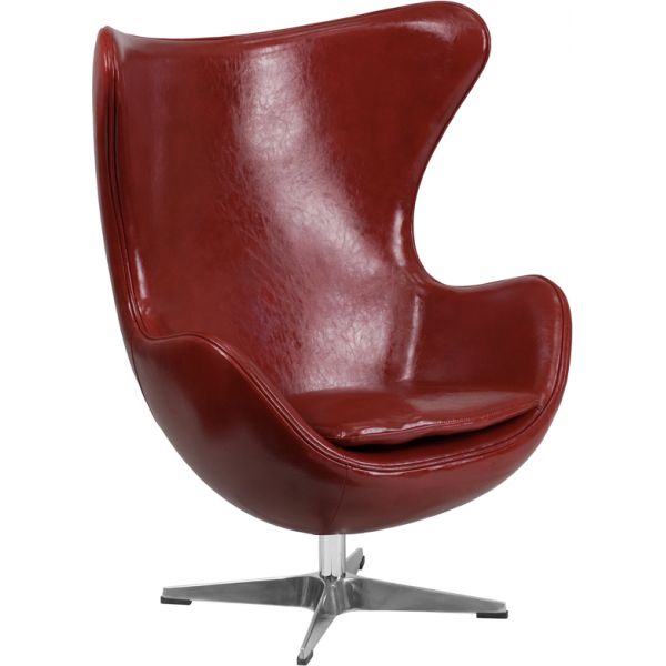 FHFZB15GG Flash Furniture Leather Egg Chair with Tilt-Lock Mechanism
