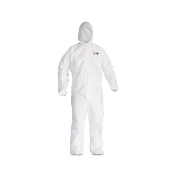 KCC49117 KleenGuard* A20 Elastic Back, Cuff and Ankles Hooded Coveralls, 4X-Large, White, 20/Carton