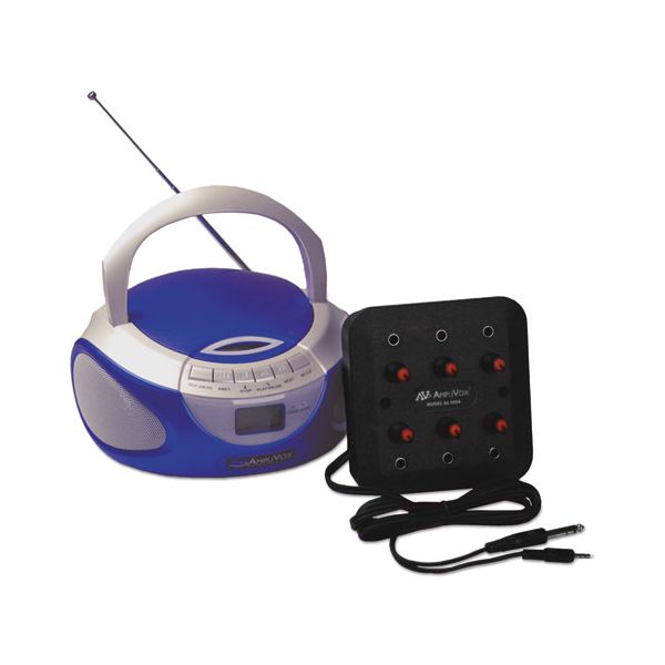 APLSL1014 AmpliVox Six-Station Listening Center with Boombox