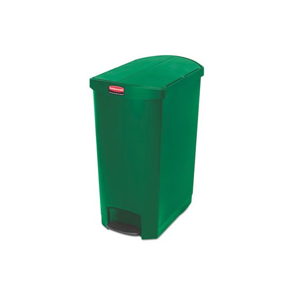RCP1883589 Rubbermaid Commercial Slim Jim Resin Step-On Container, End Step Style, 24 gal, Green