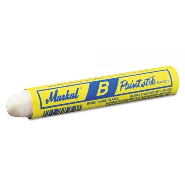 MRK80420 Markal Paintstik B Marker, White, 3/8"