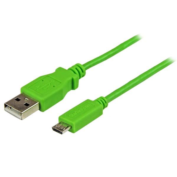 SYNX4011514 StarTech.com 1m Green Mobile Charge Sync USB to Slim Micro USB Cable for Smartphones and Tablets - A to Micro B M/M