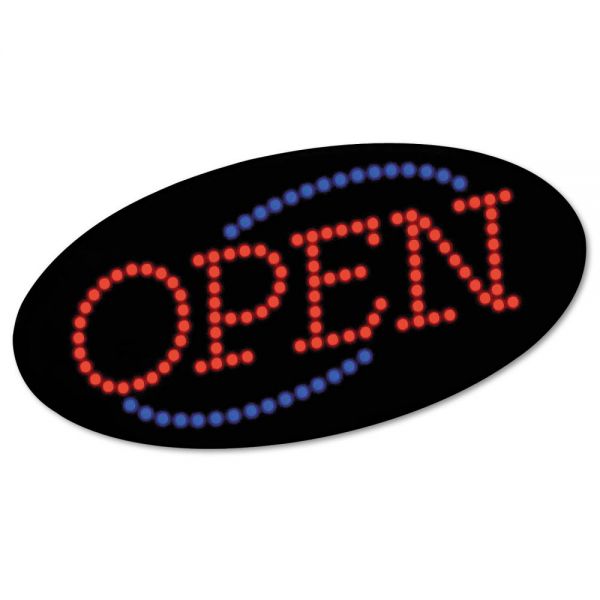 COS098099 COSCO LED OPEN Sign, 10 1/2: x 20 1/8", Red & Blue Graphics