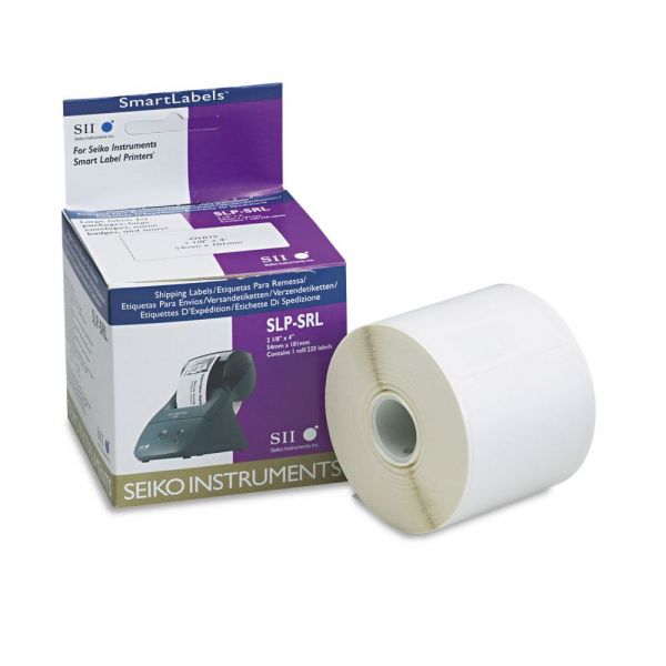 SKPSLPSRL Seiko Bulk Self-Adhesive Wide Shipping Labels, 2-1/8 x 4, White, 220/Box
