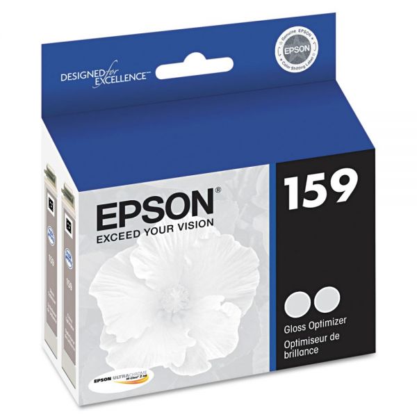 EPST159020 Epson T159020 (159) UltraChrome Hi-Gloss 2 Gloss Optimizer Ink, Clear, 2/PK