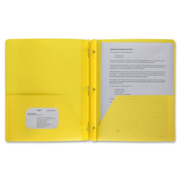 BSN20884 Business Source 3-Prong Two-Pocket Folder