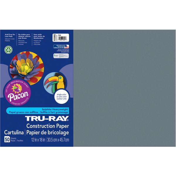 PAC103060 Tru-Ray Gray Construction Paper