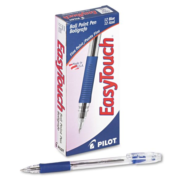 PIL32002 Pilot EasyTouch Ball Point Stick Pen, Blue Ink, .7mm, Dozen