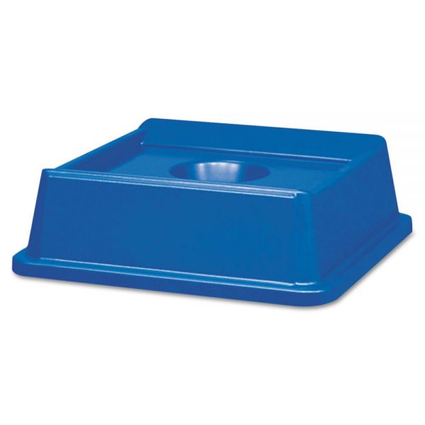 RCP2791BLU Rubbermaid Commercial Untouchable Bottle & Can Recycling Top, Square, 20 1/8 x 20 1/8 x 6 1/4, Blue