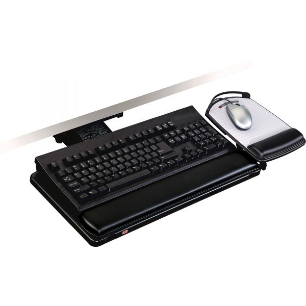 MMMAKT80LE 3M Knob Adjust Keyboard Tray With Highly Adjustable Platform, Black