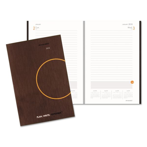 AAG70620130 AT-A-GLANCE One-Day-Per-Page Planning Notebook, 6 x 9, Dark Gray/Orange, 2019