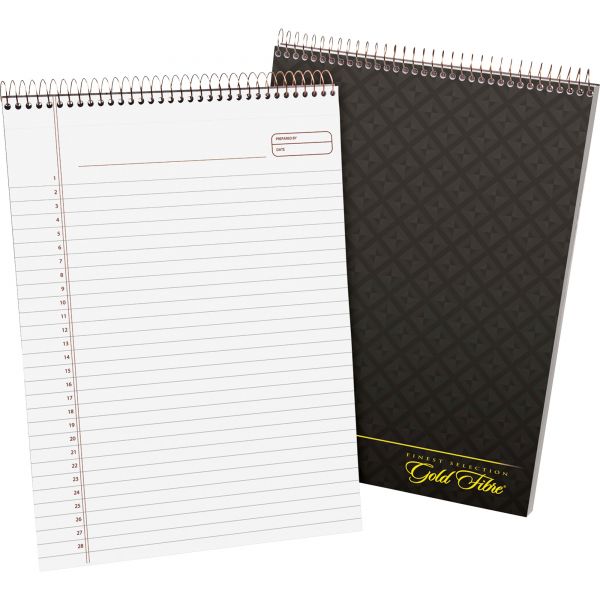 TOP20813 Ampad Gold Fibre Wirebound Writing Pad w/Cover, 8 1/2 x 11 3/4, White, Grey Cover