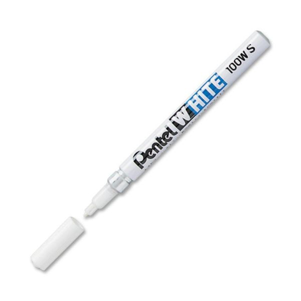 PEN100WS Pentel Permanent Marker, Fine Point, White