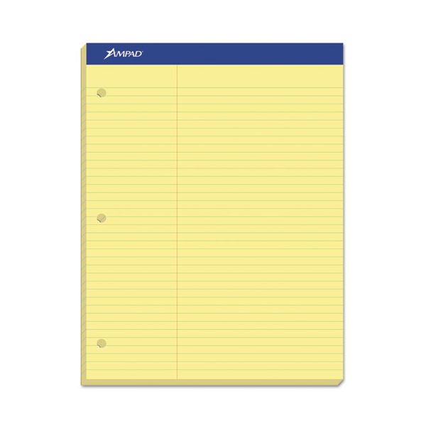 TOP20245 Ampad Double Sheets Pad, Law Rule, 8 1/2 x 11 3/4, Canary, 100 Sheets