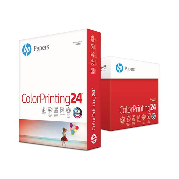 HEW115300 HP ColorPrinting24 Paper, 97 Brightness, 24 lb, 8 1/2 x 11, Ultra White, 2500 Sheets/Carton