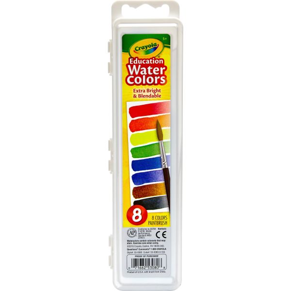CYO530080 Crayola Watercolors, 8 Assorted Colors