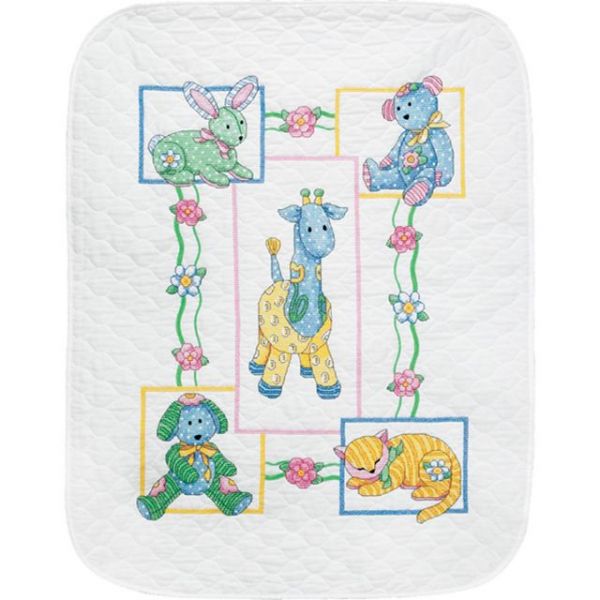 NOTM299083 Baby Hugs Baby's Friends Quilt Stamped Cross Stitch Kit