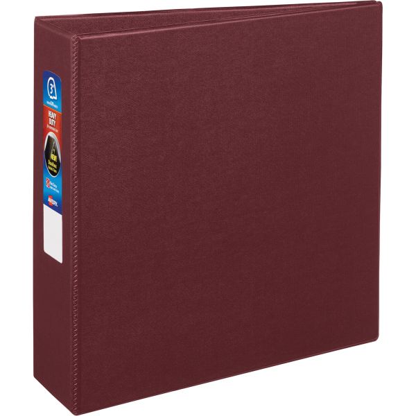 AVE79363 Avery Heavy-Duty 3-Ring Binder with One Touch EZD Rings, 3" Capacity, Maroon