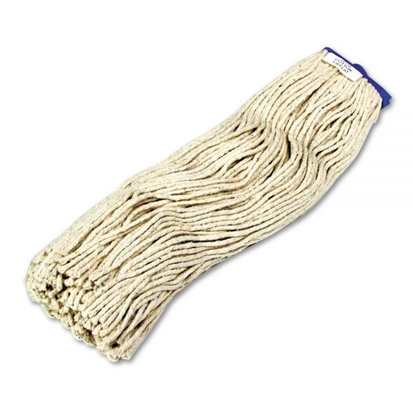 BWK724CCT Boardwalk Cut-End Lie-Flat Wet Mop Head, Cotton, 24oz, White, 12/Carton