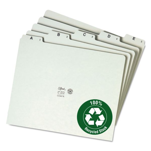 SMD50376 Smead Recycled Top Tab File Guides, Alpha, 1/5 Tab, Pressboard, Letter, 25/Set