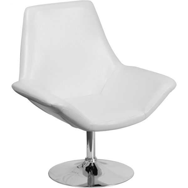 FHFCH102242WHGG Flash Furniture HERCULES Sabrina Series White Leather Reception Chair