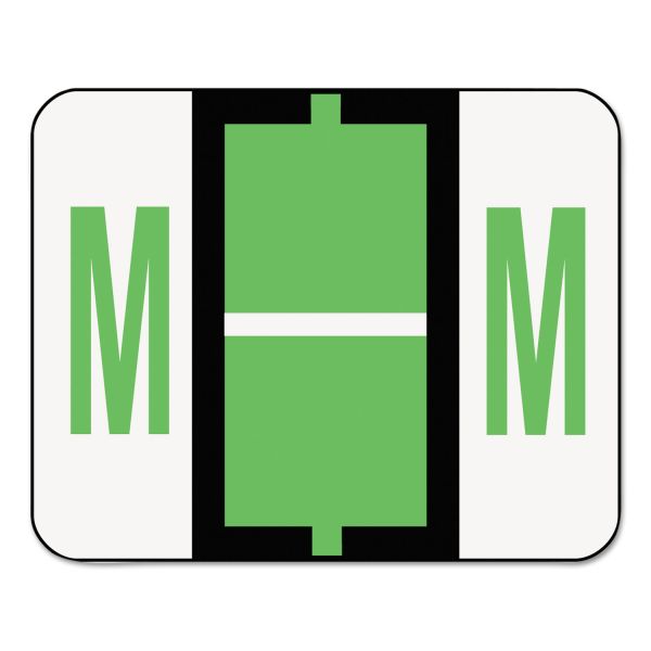 SMD67083 Smead A-Z Color-Coded Bar-Style End Tab Labels, Letter M, Light Green, 500/Roll
