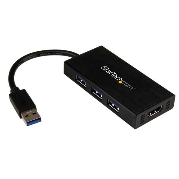 SYNX3938759 StarTech.com USB 3.0 to HDMI External Multi Monitor Graphics Adapter with 3-Port USB Hub - HDMI and USB 3.0 Mini Dock - 1920x1200 / 1080p