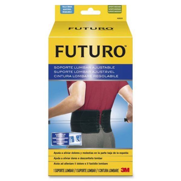 MMM46820EN Futuro Adjustable Back Support, Fits Waist 29-51 in., Black