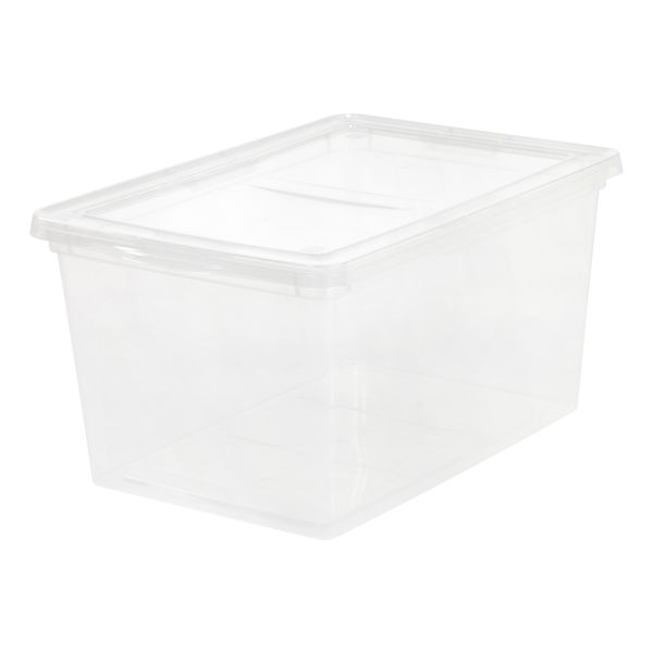 Office Depot Brand Plastic Storage Container with Snap On Lids, 58 Quarts, 12 1/8" x 16 1/4" x 24", Clear