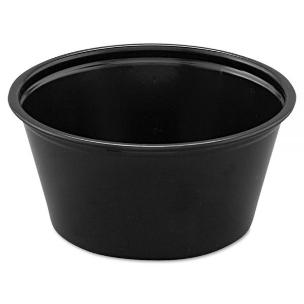 DCCP200BLK Dart Polystyrene Portion Cups, 2oz, Black, 250/Bag, 10 Bags/Carton