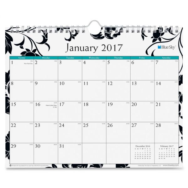 BLS17957 Blue Sky Unruled Blocks Barcelona Monthly Wall Calendar