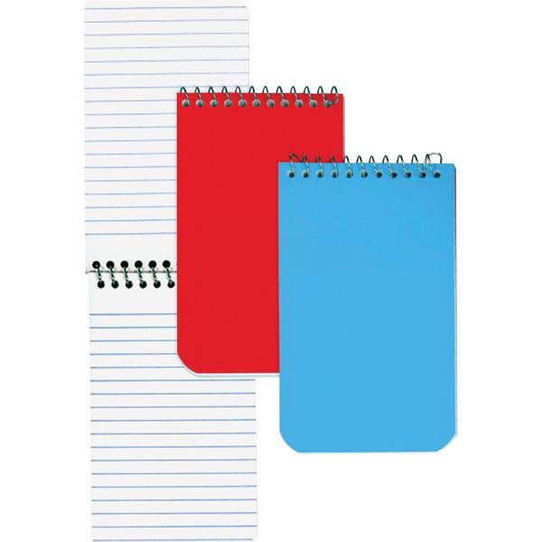 RED31120 National Wirebound Memo Book, Narrow Rule, 3 x 5, White, 60 Sheets
