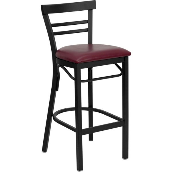 FHFXUDG6R9BLADBARBURVGG Flash Furniture HERCULES Series Ladder Back Barstool