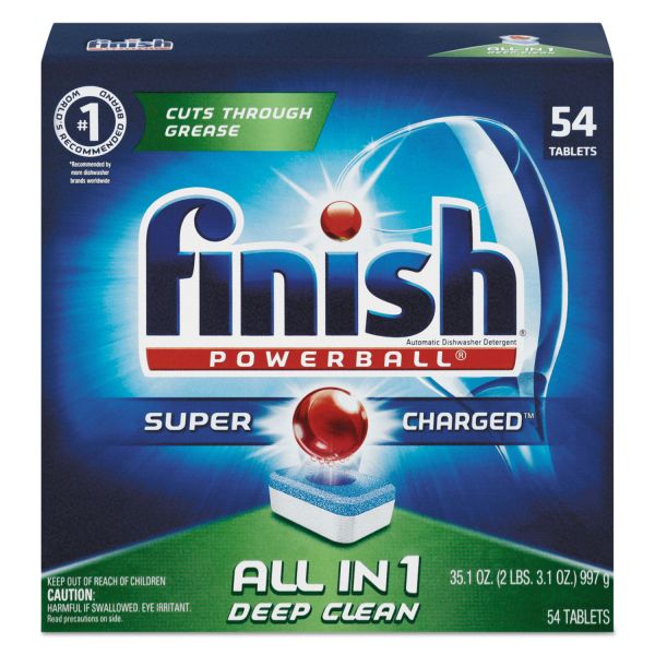 RAC81158BX FINISH Powerball Dishwasher Tabs, Fresh Scent, 54/Box