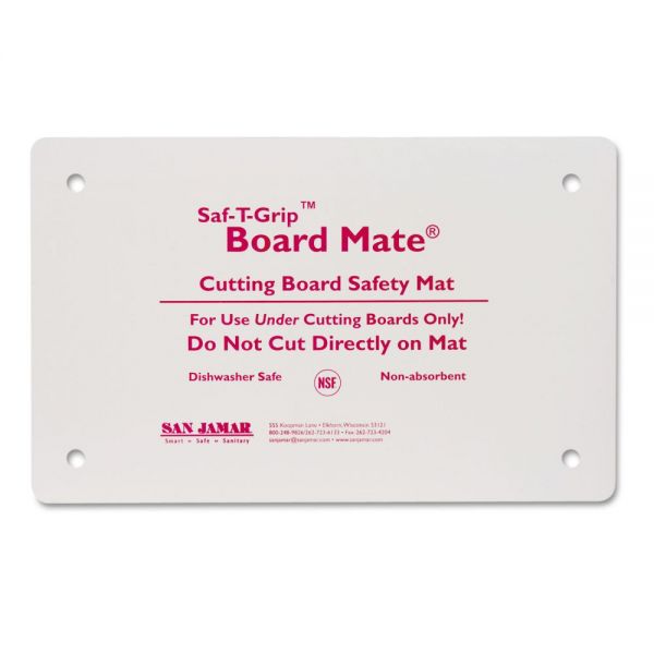 SJMCBM1318 San Jamar Saf-T-Grip Board-Mates, Thermoplastic Rubber, 18w x 13d x 1/8h, White