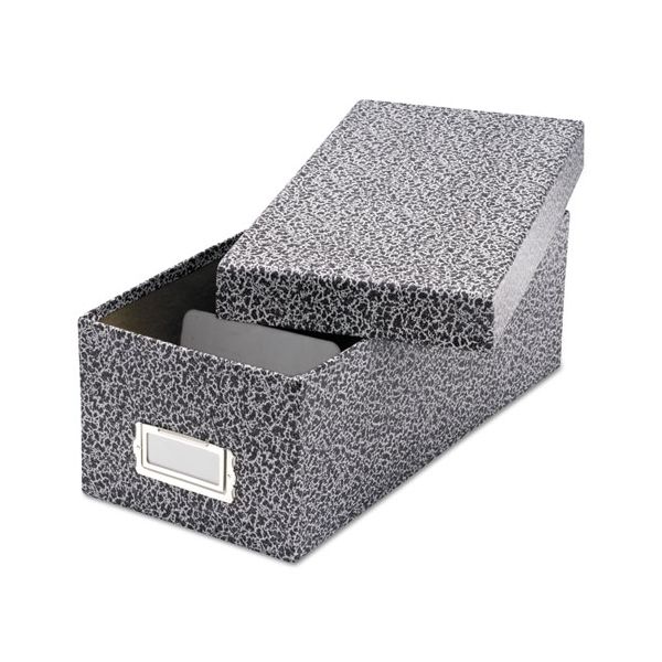 OXF40588 Oxford Reinforced Board Card File, Lift-Off Cover, Holds 1,200 3 x 5 Cards, Black/White