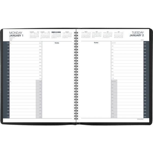 AAG7021405 AT-A-GLANCE 24-Hour Daily Appointment Book, 8 1/2 x 10 7/8, White, 2019