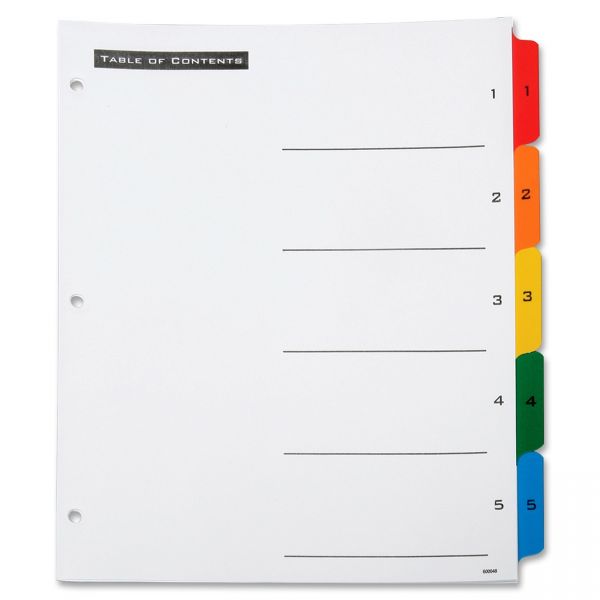 NSN3649489 SKILCRAFT Table of Contents Numbered Index Dividers