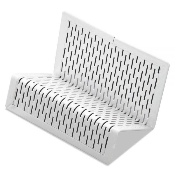 AOPART20001WH Artistic Urban Collection Punched Metal Business Card Holder, Holds 50 2 x 3 1/2, White