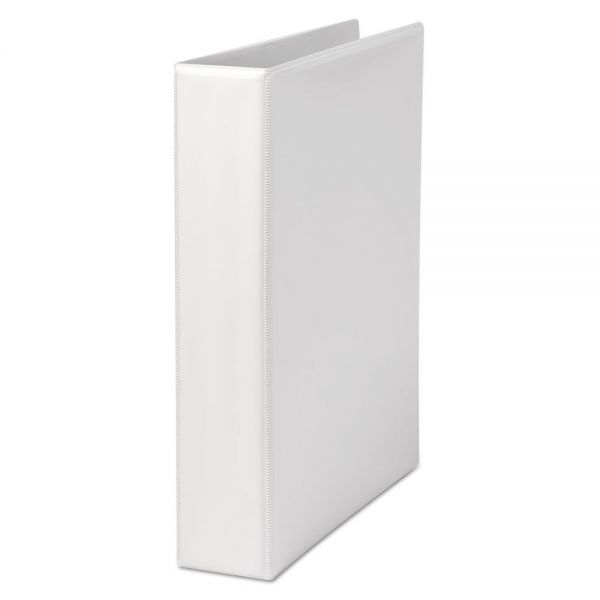 UNV30722 Universal Deluxe Easy-to-Open 3-Ring View Binder, 1 1/2" Capacity, D-Ring, White