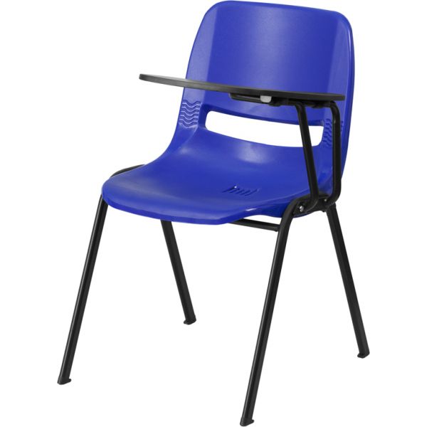 FHFRUTEO1BLLTABGG Flash Furniture Ergonomic Shell Chair with Left Handed Flip-Up Tablet Arm