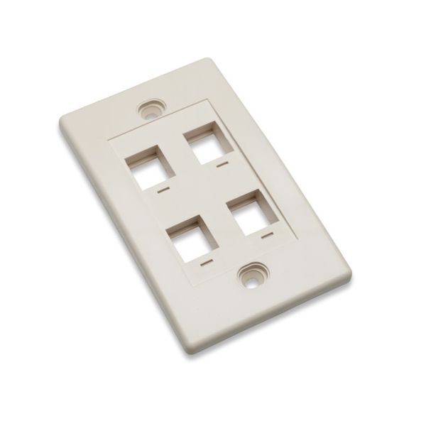 SYNX4369670 Intellinet Wall Plate Flush Mount, 4 Outlet, Ivory