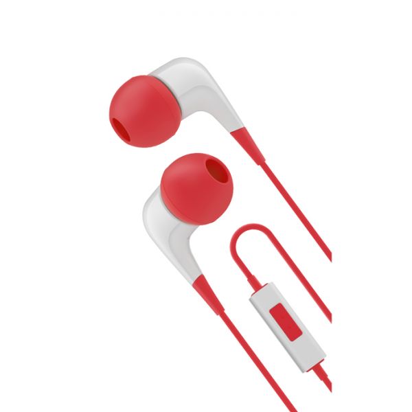 IGRM1Q1619 Cygnett 2XS Wired Headphones With Built-in-mic - Red & White