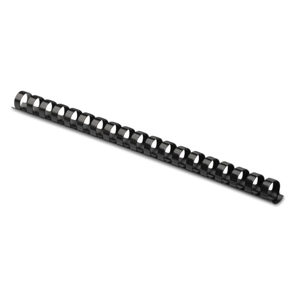 FEL52326 Fellowes Plastic Comb Bindings, 1/2" Diameter, 90 Sheet Capacity, Black, 100 Combs/Pack