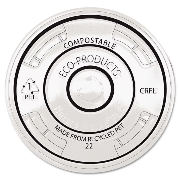 ECOEPCRFL Eco-Products BlueStripe Recycled Content Cold Cup Flat Lids, F/9-24oz Cups, 100/PK, 10 PK/CT