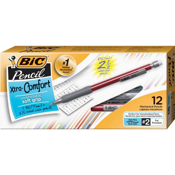BICMPFG11 BIC Xtra-Comfort Mechanical Pencil, .5mm, Assorted, Dozen