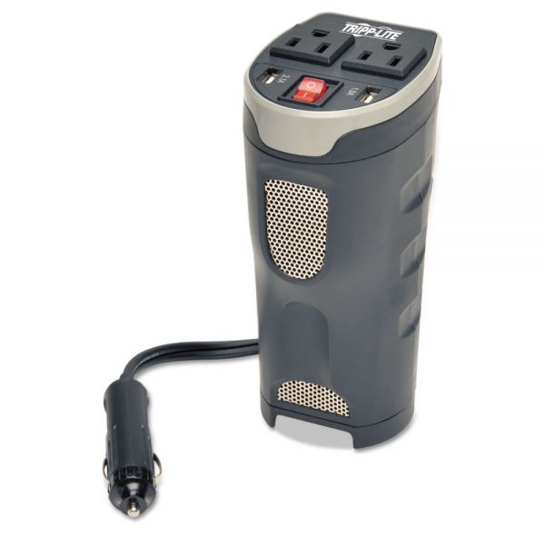 TRPPV200CUSB Tripp Lite 200W AC Inverter with USB Charging; 1 Outlet, 2 USB Ports, Silver