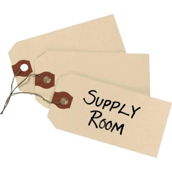 AVE12603 Avery Double Wired Shipping Tags, 13pt. Stock, 3 3/4 x 1 7/8, Manila, 1,000/Box