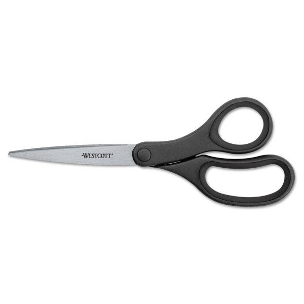 ACM15583 Westcott KleenEarth Basic Plastic Handle Scissors, 8" Long, Pointed, Black