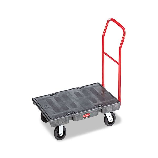 RCP443600BK Rubbermaid Commercial Heavy-Duty Platform Truck Cart, 2000 lb Capacity, 24" x 48" Platform, Black